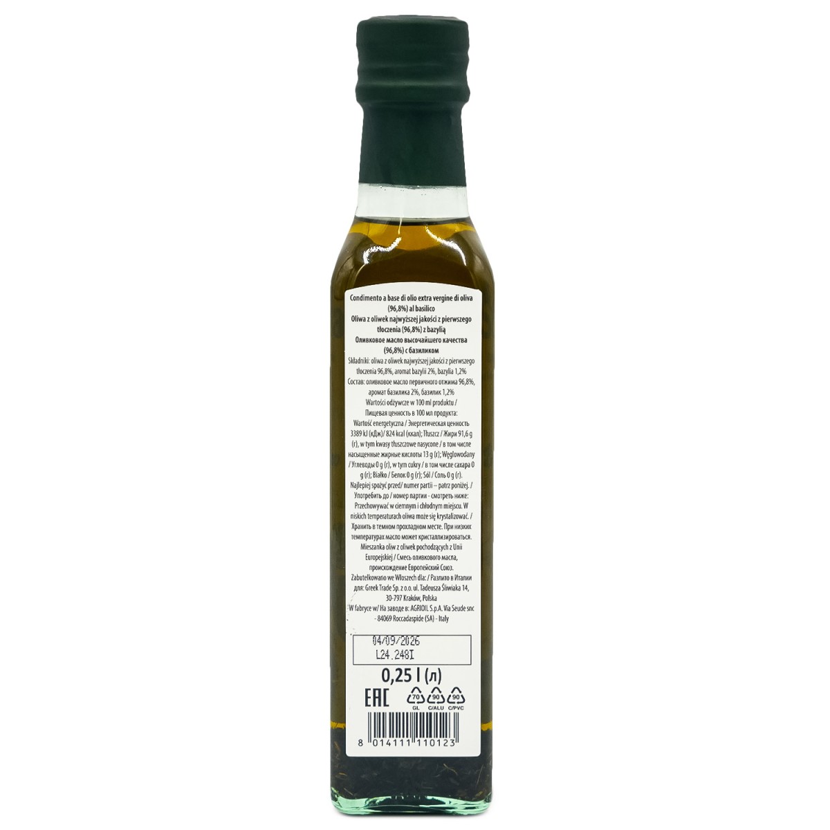 Oliwa z oliwek z bazylią Stilla - 250ml